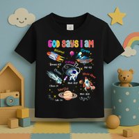 God Says I Am Cute Christian Outer Space Toddler T-Shirt