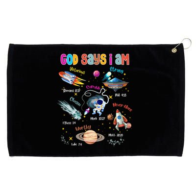 God Says I Am Cute Christian Outer Space Grommeted Golf Towel