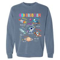 God Says I Am Cute Christian Outer Space Garment-Dyed Sweatshirt