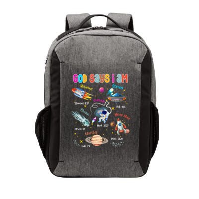 God Says I Am Cute Christian Outer Space Vector Backpack