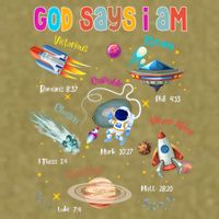 God Says I Am Cute Christian Outer Space Garment-Dyed Women's Muscle Tee
