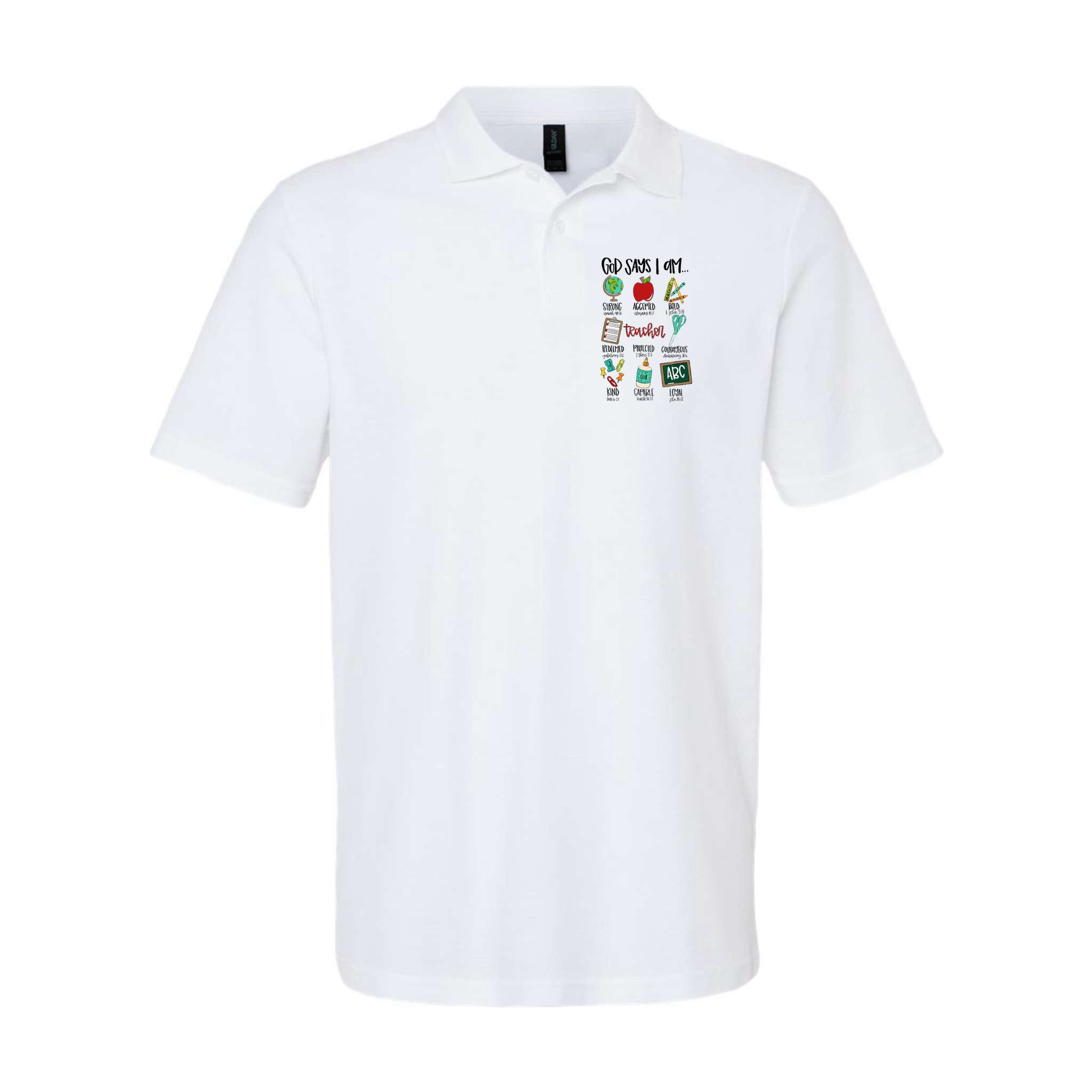 God Says I Am Teacher Polo