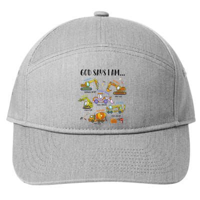 God Says I Am Cute Construction Christian 7-Panel Snapback Hat