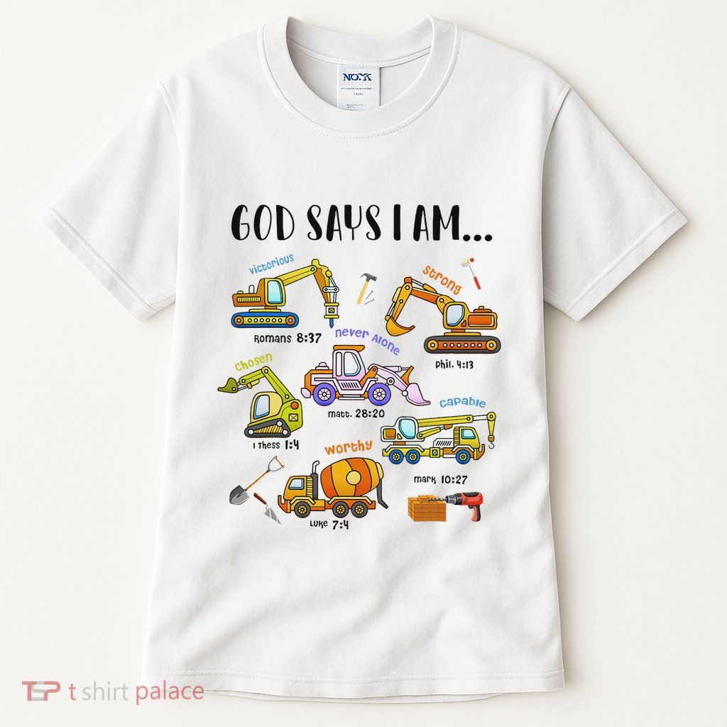 God Says I Am Cute Construction Christian Tall T-Shirt
