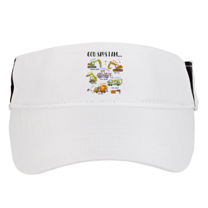 God Says I Am Cute Construction Christian Adult Drive Performance Visor