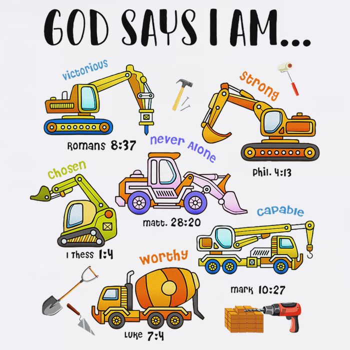 God Says I Am Cute Construction Christian Adult Drive Performance Visor