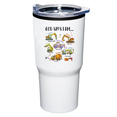God Says I Am Cute Construction Christian Tumbler
