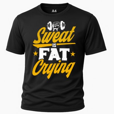 Gym Sweat Is Fat Crying Workout Vintage Weightlifting Gift Performance Shirt