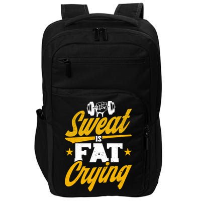 Gym Sweat Is Fat Crying Workout Vintage Weightlifting Gift Impact Tech Backpack