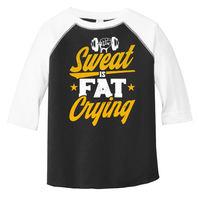 Gym Sweat Is Fat Crying Workout Vintage Weightlifting Gift Toddler Fine Jersey T-Shirt