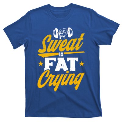 Gym Sweat Is Fat Crying Workout Vintage Weightlifting Gift T-Shirt