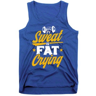 Gym Sweat Is Fat Crying Workout Vintage Weightlifting Gift Tank Top