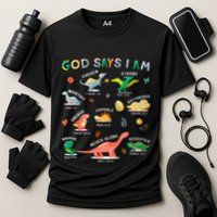 God Says I Am Dinosaur Cooling Performance Crew T-Shirt