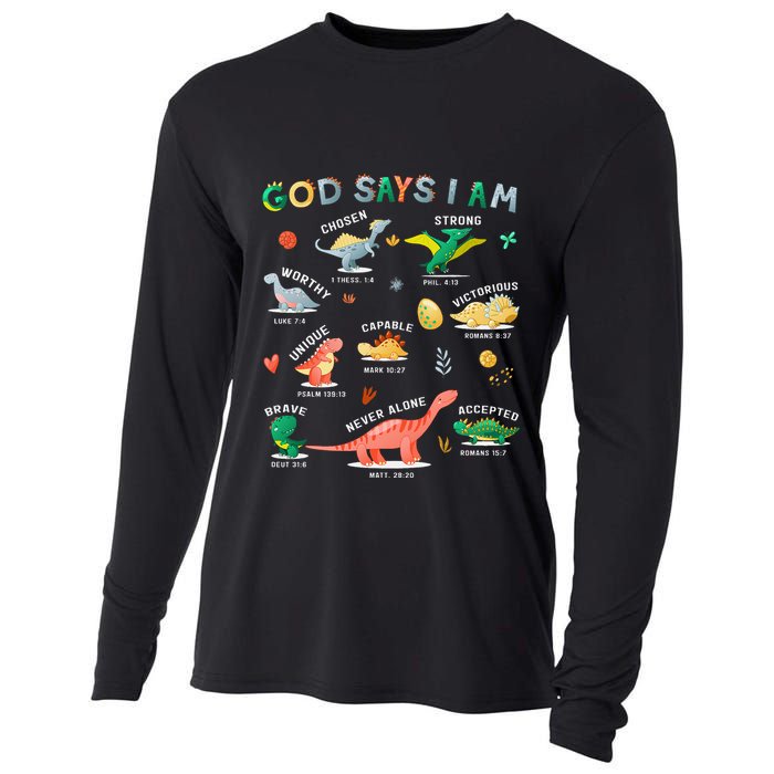 God Says I Am Dinosaur Cooling Performance Long Sleeve Crew