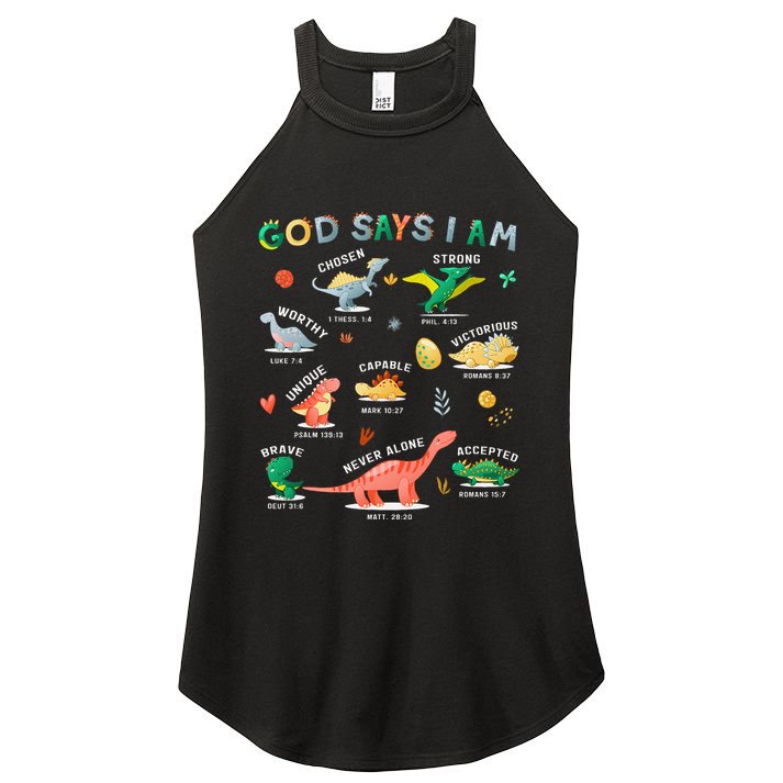 God Says I Am Dinosaur Women's Perfect Tri Rocker Tank