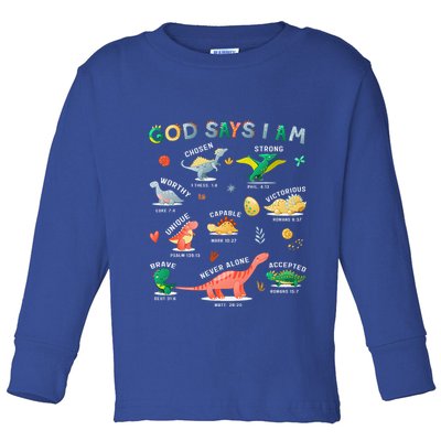 God Says I Am Dinosaur Toddler Long Sleeve Shirt