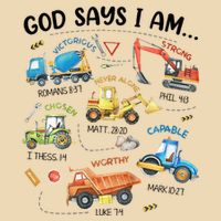 God Says I Am Construction Bible Verse Truck Drawstring Bag