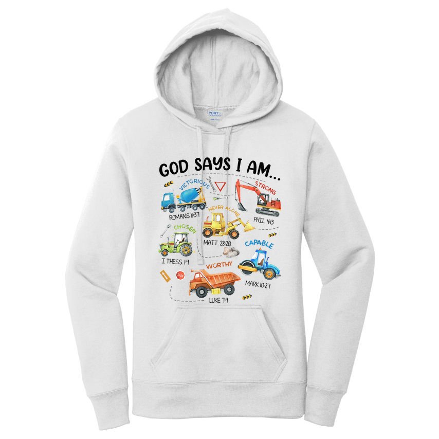 God Says I Am Construction Bible Verse Truck Women's Pullover Hoodie
