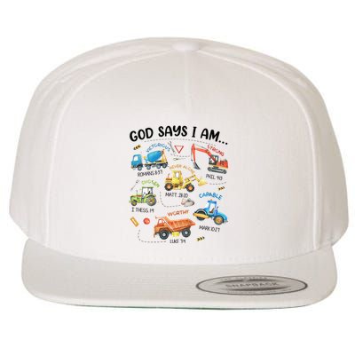 God Says I Am Construction Bible Verse Truck Wool Snapback Cap