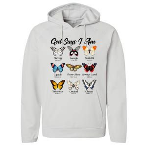 God Says I Am Butterfly Christian Jesus Lover Religious Performance Fleece Hoodie