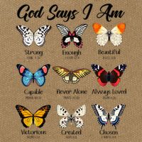 God Says I Am Butterfly Christian Jesus Lover Religious Cotton Canvas Backpack