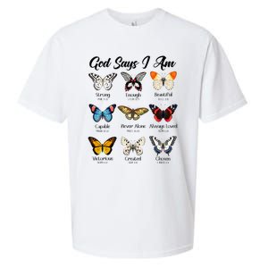 God Says I Am Butterfly Christian Jesus Lover Religious Sueded Cloud Jersey T-Shirt