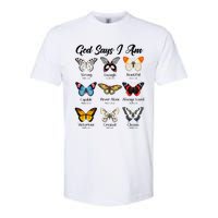 God Says I Am Butterfly Christian Jesus Lover Religious Softstyle CVC T-Shirt