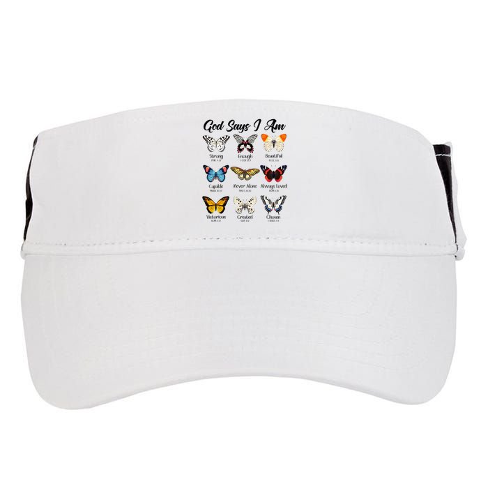 God Says I Am Butterfly Christian Jesus Lover Religious Adult Drive Performance Visor