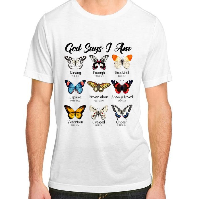 God Says I Am Butterfly Christian Jesus Lover Religious Adult ChromaSoft Performance T-Shirt