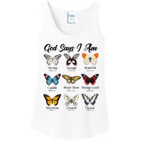 God Says I Am Butterfly Christian Jesus Lover Religious Ladies Essential Tank