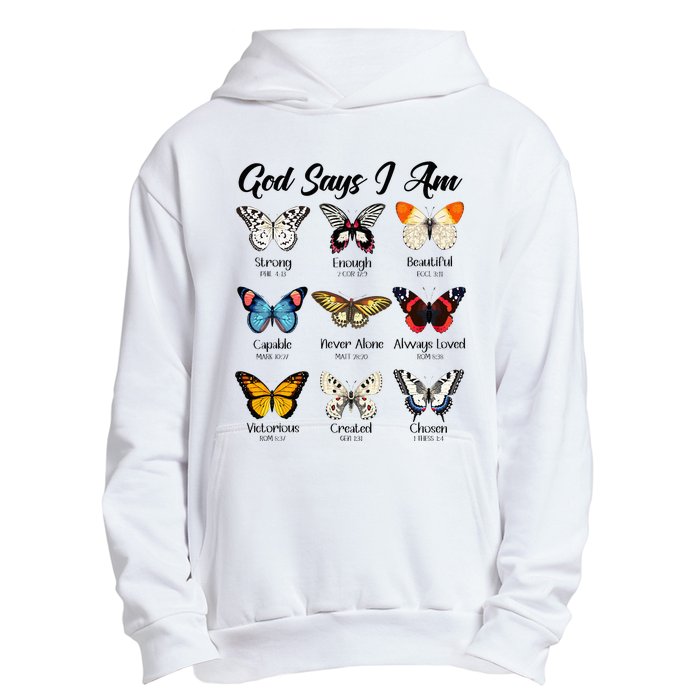 God Says I Am Butterfly Christian Jesus Lover Religious Urban Pullover Hoodie