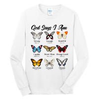 God Says I Am Butterfly Christian Jesus Lover Religious Tall Long Sleeve T-Shirt