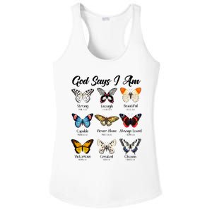 God Says I Am Butterfly Christian Jesus Lover Religious Ladies PosiCharge Competitor Racerback Tank