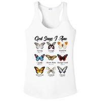 God Says I Am Butterfly Christian Jesus Lover Religious Ladies PosiCharge Competitor Racerback Tank