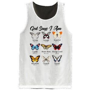 God Says I Am Butterfly Christian Jesus Lover Religious Mesh Reversible Basketball Jersey Tank