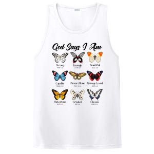 God Says I Am Butterfly Christian Jesus Lover Religious PosiCharge Competitor Tank