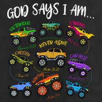 God Says I-Am Christian Easter Truck Religious  7 Panel Mesh Trucker Snapback Hat