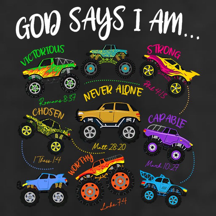 God Says I-Am Christian Easter Truck Religious  7 Panel Mesh Trucker Snapback Hat