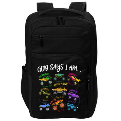 God Says I-Am Christian Easter Truck Religious  Impact Tech Backpack