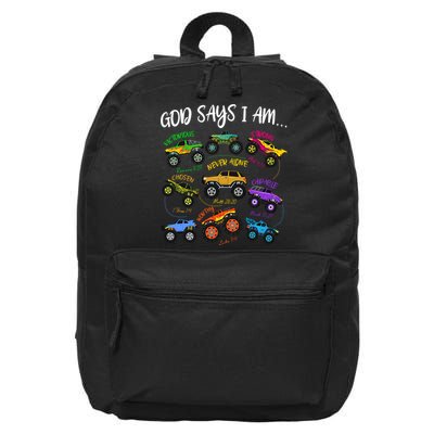 God Says I-Am Christian Easter Truck Religious  16 in Basic Backpack