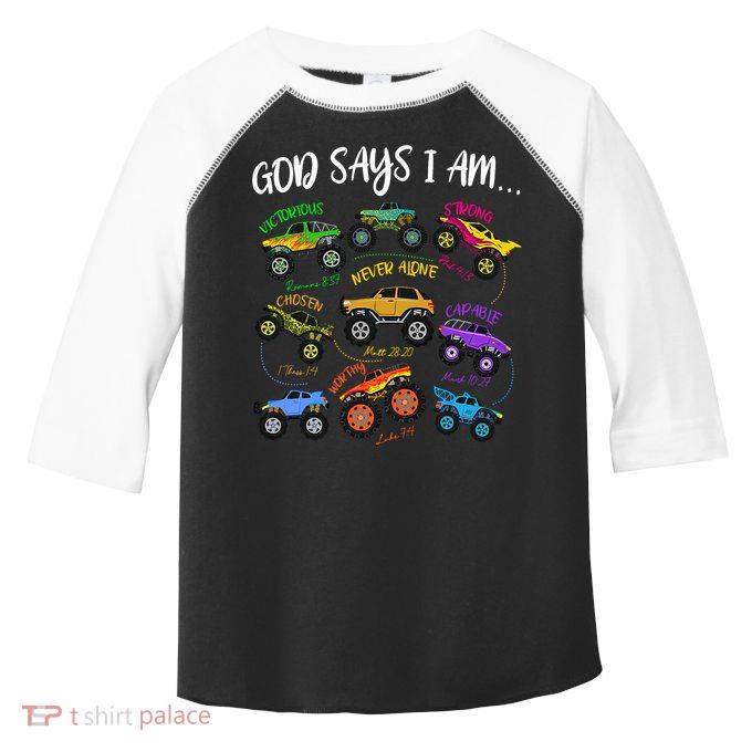 God Says I-Am Christian Easter Truck Religious  Toddler Fine Jersey T-Shirt