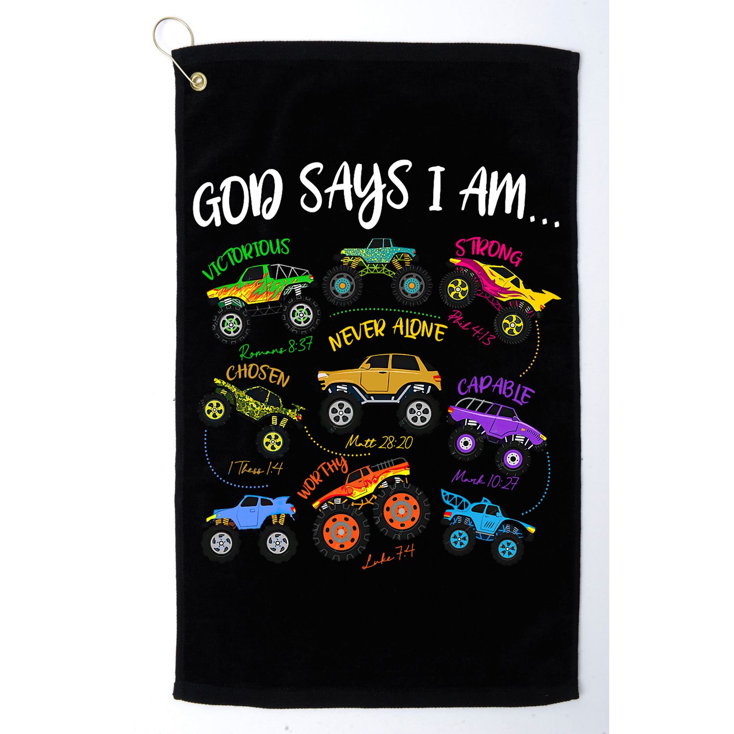 God Says I-Am Christian Easter Truck Religious  Golf Towel