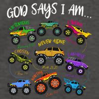 God Says I-Am Christian Easter Truck Religious  Vector Backpack