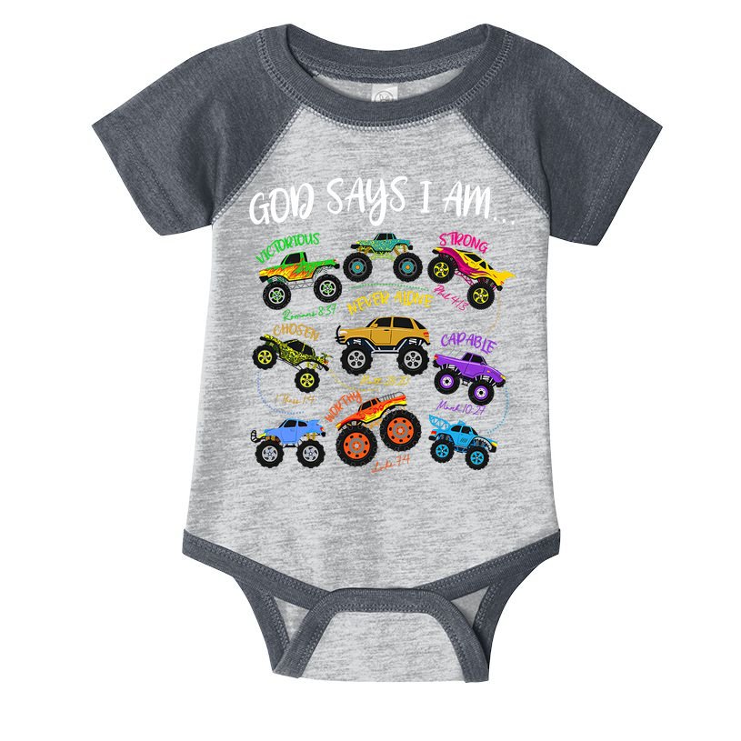 God Says I-Am Christian Easter Truck Religious  Infant Baby Jersey Bodysuit
