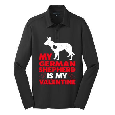 Ger Shepherd Is My Valentine Ger Shepherd Valentine's Gift Silk Touch Performance Long Sleeve Polo