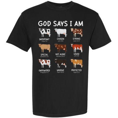 God Says I Am Cute Heifer Cow Bible Verse Christian Garment-Dyed Heavyweight T-Shirt