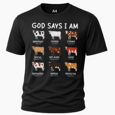 God Says I Am Cute Heifer Cow Bible Verse Christian Performance Shirt