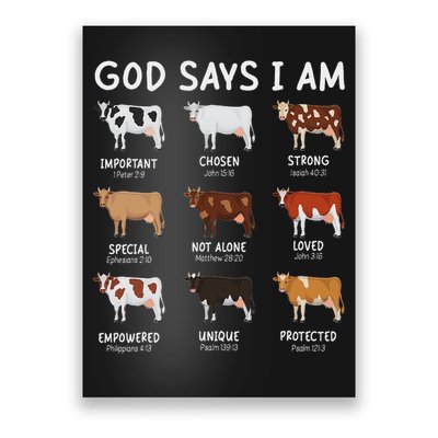 God Says I Am Cute Heifer Cow Bible Verse Christian Poster