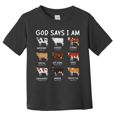 God Says I Am Cute Heifer Cow Bible Verse Christian Toddler T-Shirt