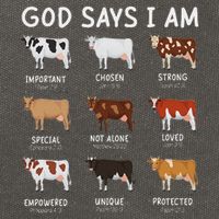 God Says I Am Cute Heifer Cow Bible Verse Christian Cotton Canvas Backpack